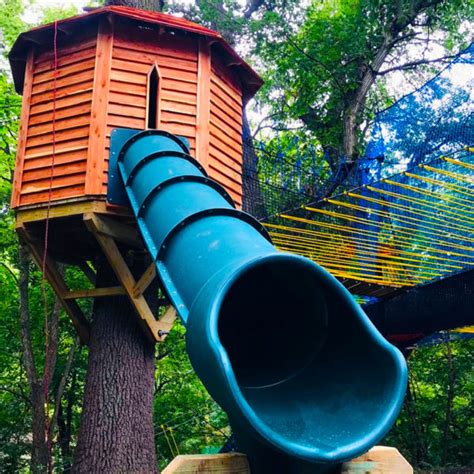 woodland treehouse slides